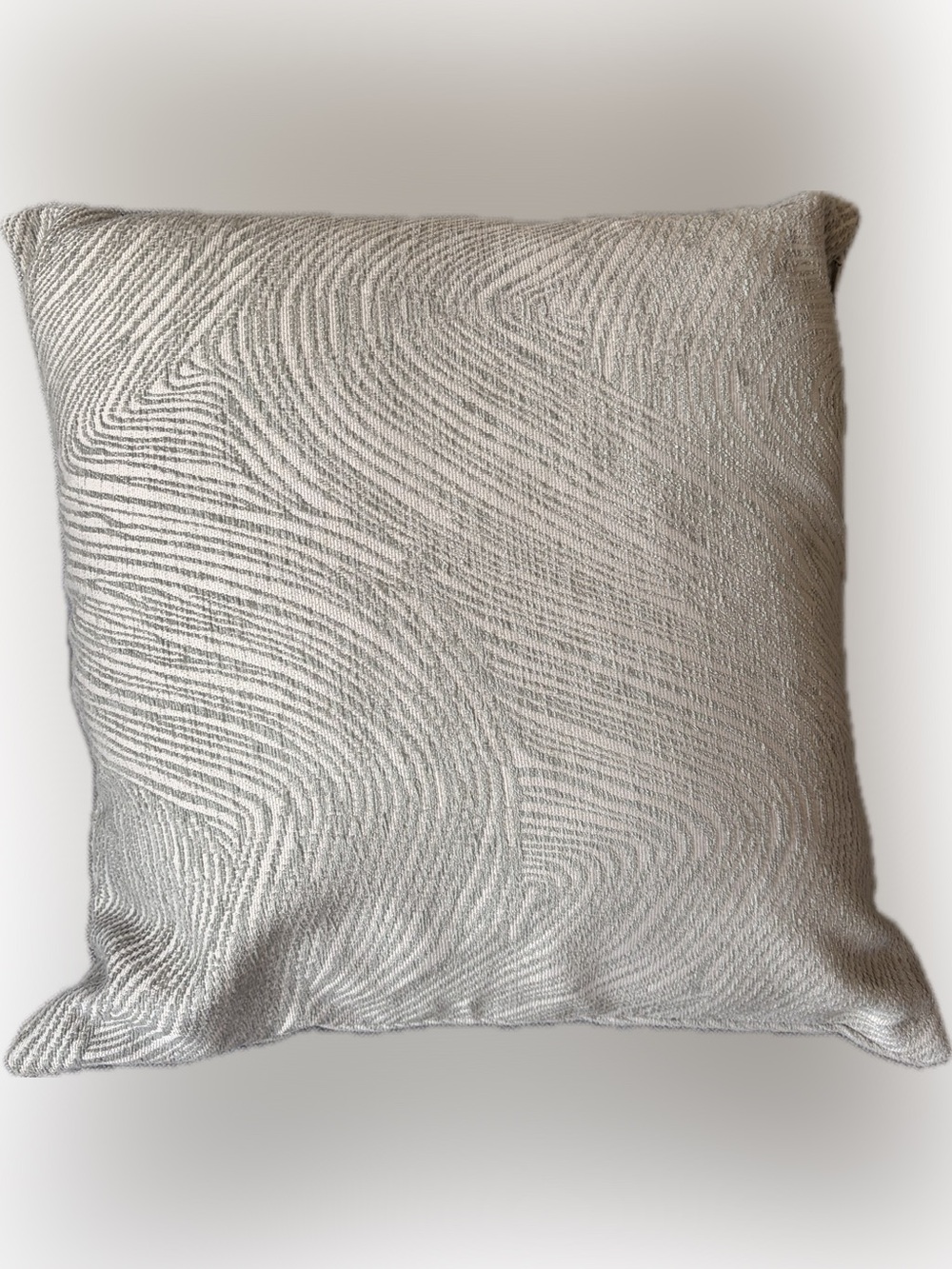 West Elm Silver Wave-Pattern Textured Accent Pillow